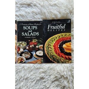 2 Recipe Pamphlets Cook Books - Soups & Slads, Fruitful Delites Vintage